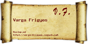 Varga Frigyes névjegykártya