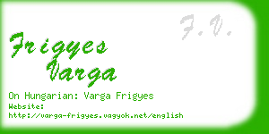 frigyes varga business card